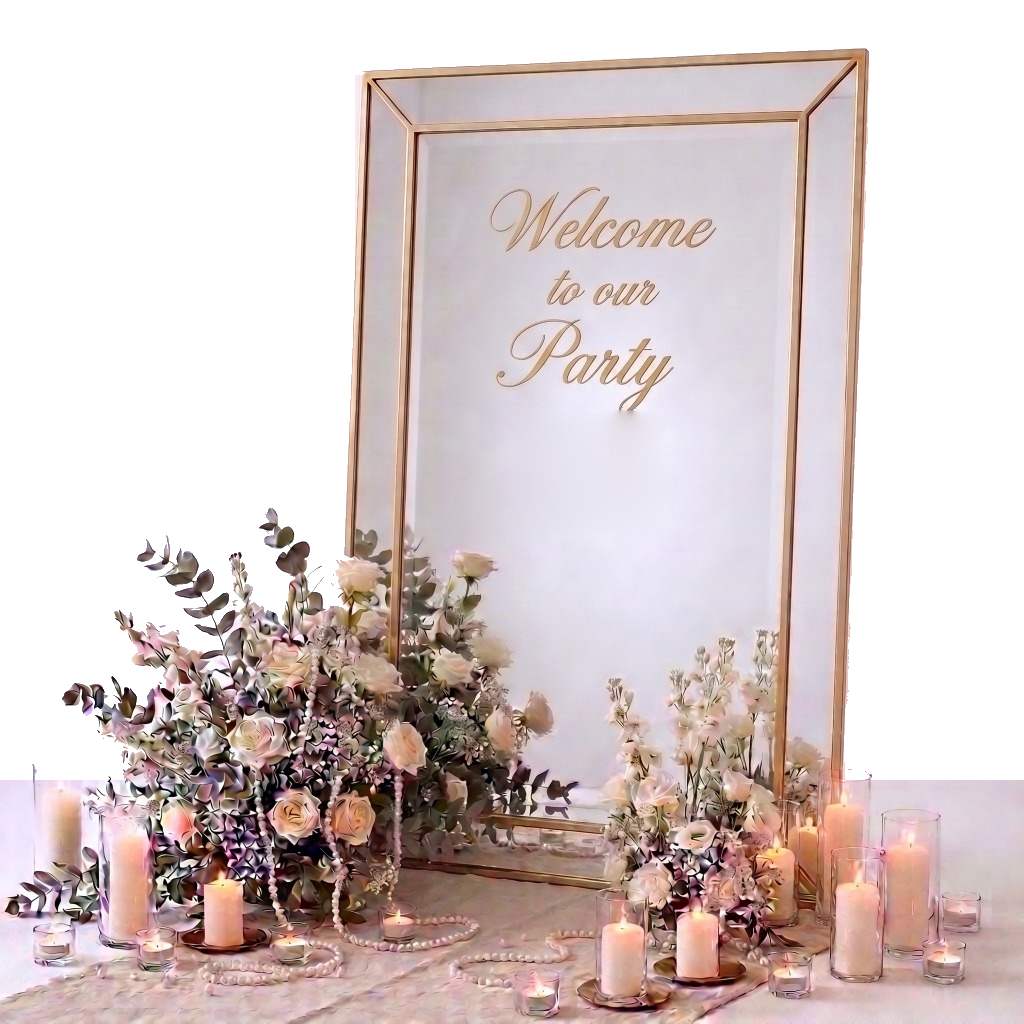 Handcrafted Wedding Welcome Mirror